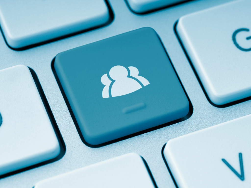 Keyboard with a key representing target users